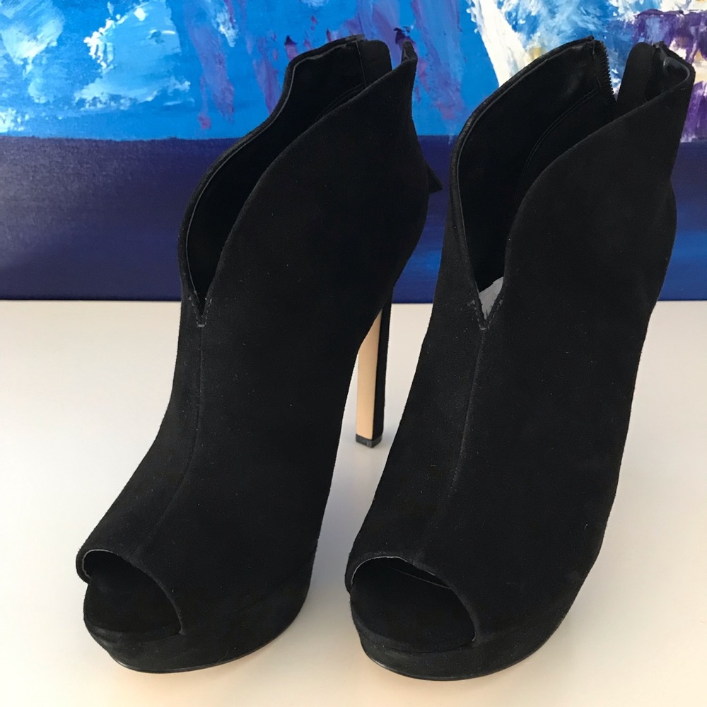 5 Inch Opened Toe Suede Booties